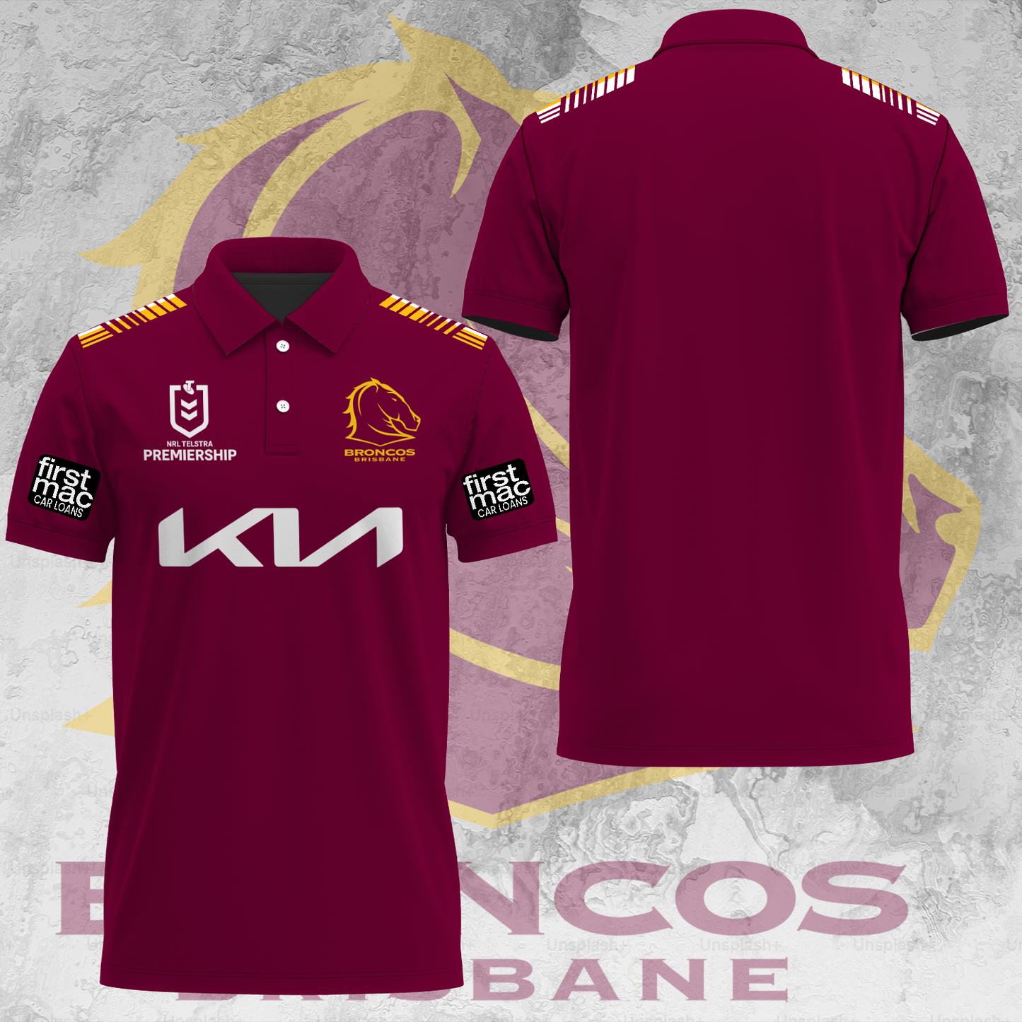 Brisbane Broncos NRL 2025 Go The Mighty Limited Edition Polo Shirt TM NTA V16