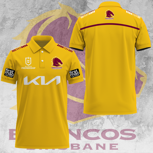 Brisbane Broncos NRL 2025 Go The Mighty Limited Edition Polo Shirt TM NTA V17