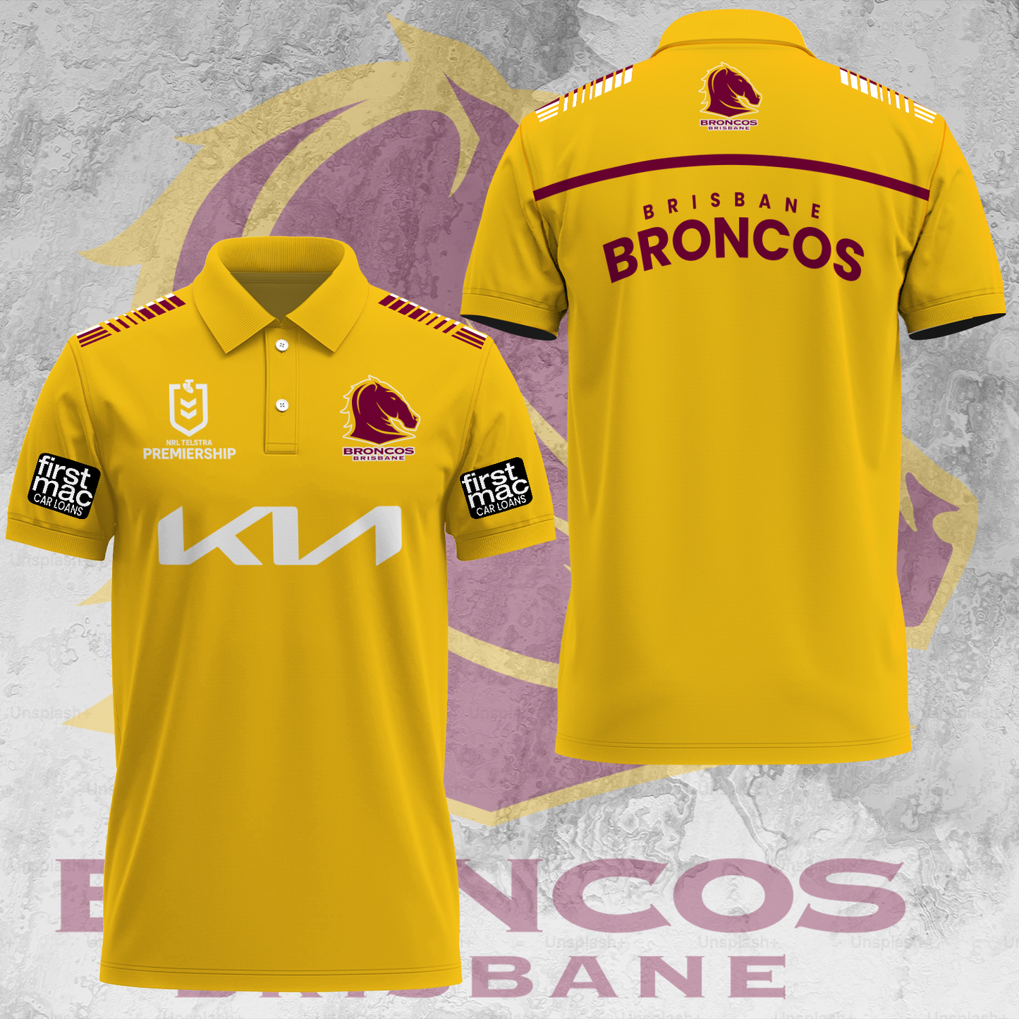 Brisbane Broncos NRL 2025 Go The Mighty Limited Edition Polo Shirt TM NTA V18