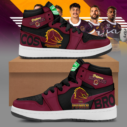 Brisbane Broncos NRL 2025 Home Of The Mighty Broncos Limited Edition A1 Shoes TM NTA V1
