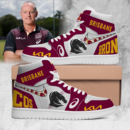 Brisbane Broncos NRL 2025 Home Of The Mighty Broncos Limited Edition A1 Shoes TM NTA V3