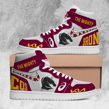 Brisbane Broncos NRL 2025 Home Of The Mighty Broncos Limited Edition A1 Shoes TM NTA V5