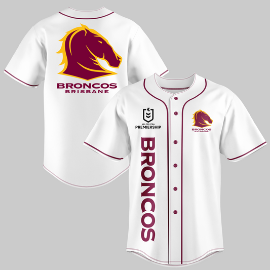 Brisbane Broncos NRL 2025 Home Of The Mighty Broncos Limited Edition BB Jersey TM NTA V1