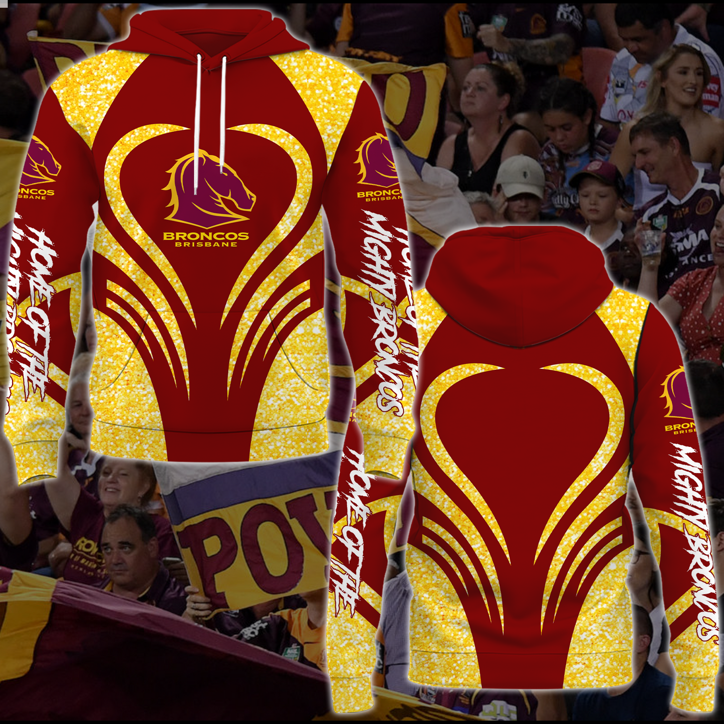 Brisbane Broncos NRL 2025 Limited Edition Hoodie TM NTA V2