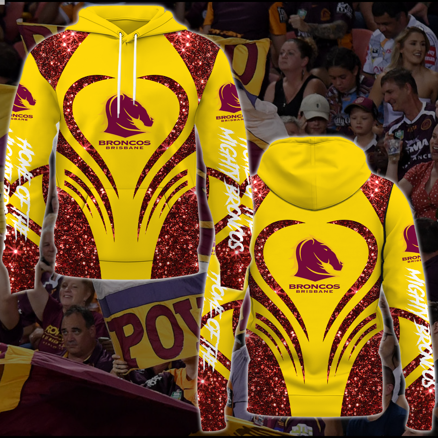 Brisbane Broncos NRL 2025 Limited Edition Hoodie TM NTA V3