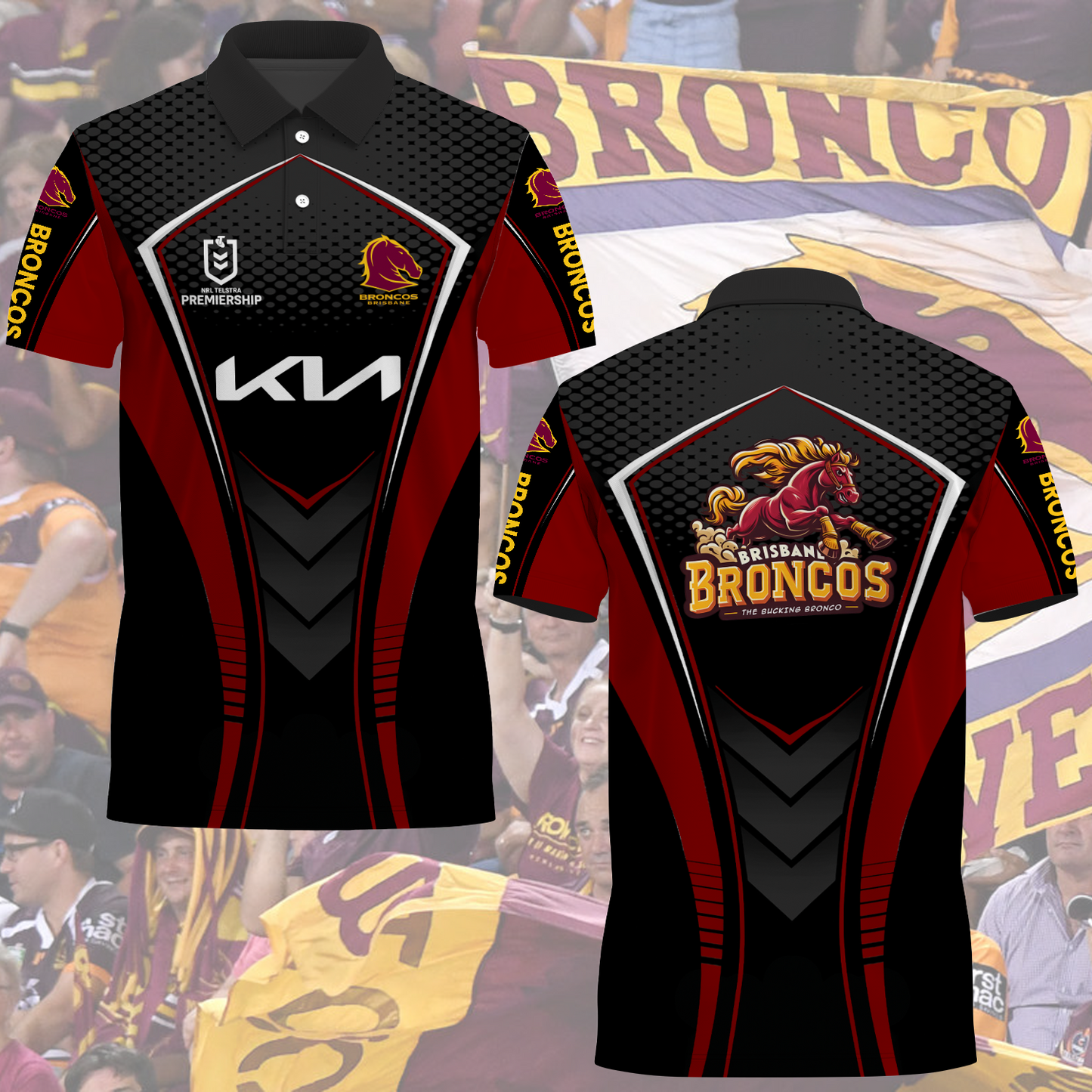 Brisbane Broncos NRL 2025 Limited Edition Polo Shirt TM NTA V4 230425