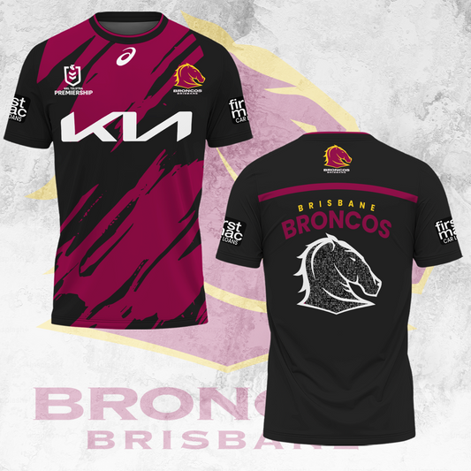Brisbane Broncos NRL 2025 Limited Edition T-Shirt TM - You will save more when you buy the clothes and hat combo V1