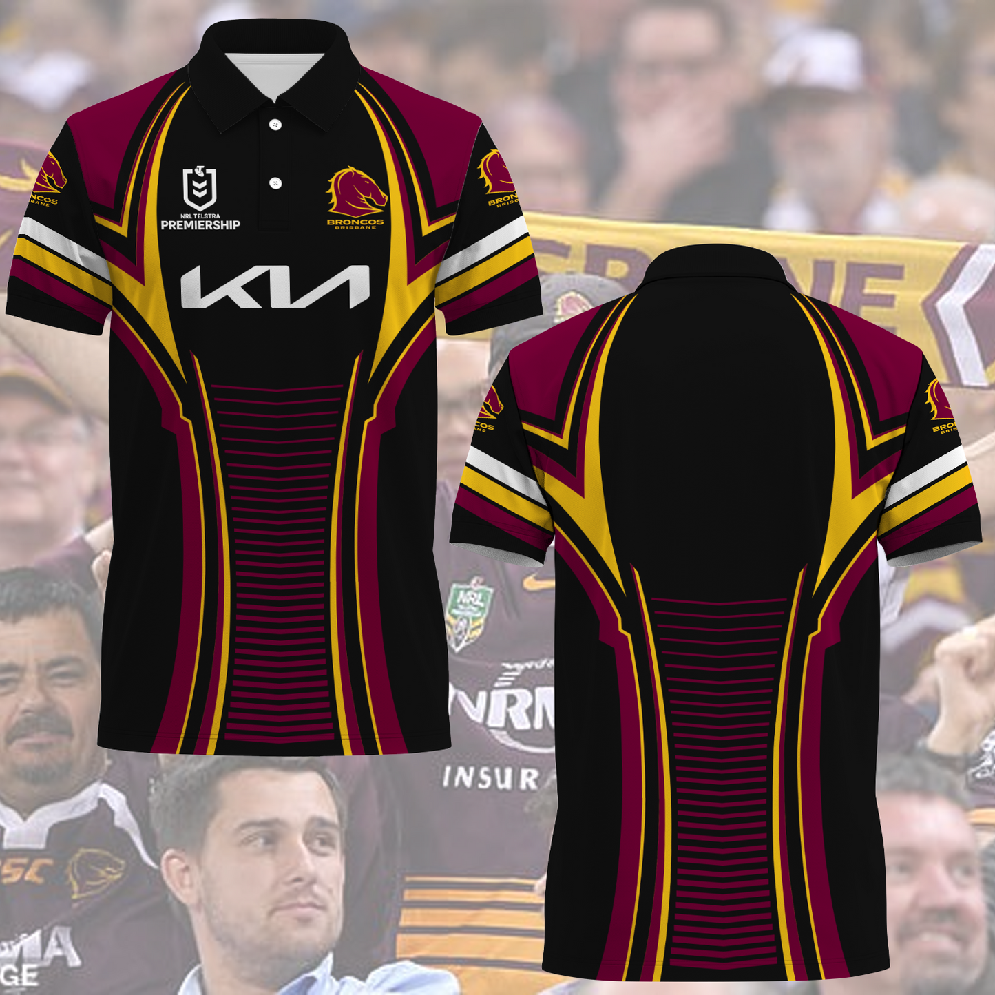 Brisbane Broncos NRL 2025 Polo Shirt TM NTA V2