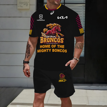 Brisbane Broncos NRL 2025 Special Edition Set T-Shirt and Shorts TM NTA V21