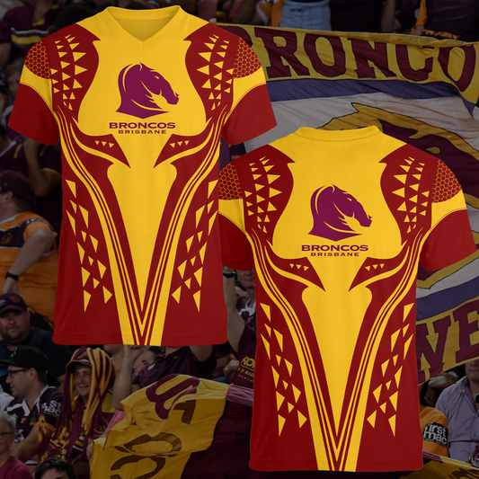 Brisbane Broncos NRL 2025 T-Shirt TM NTA V1
