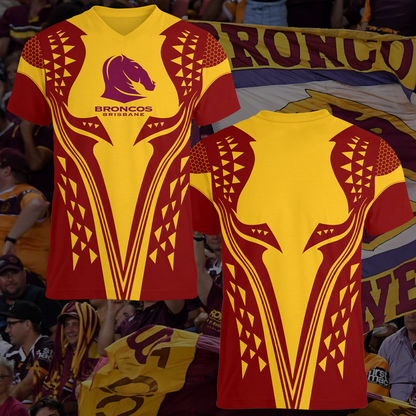 Brisbane Broncos NRL 2025 T-Shirt TM NTA V2