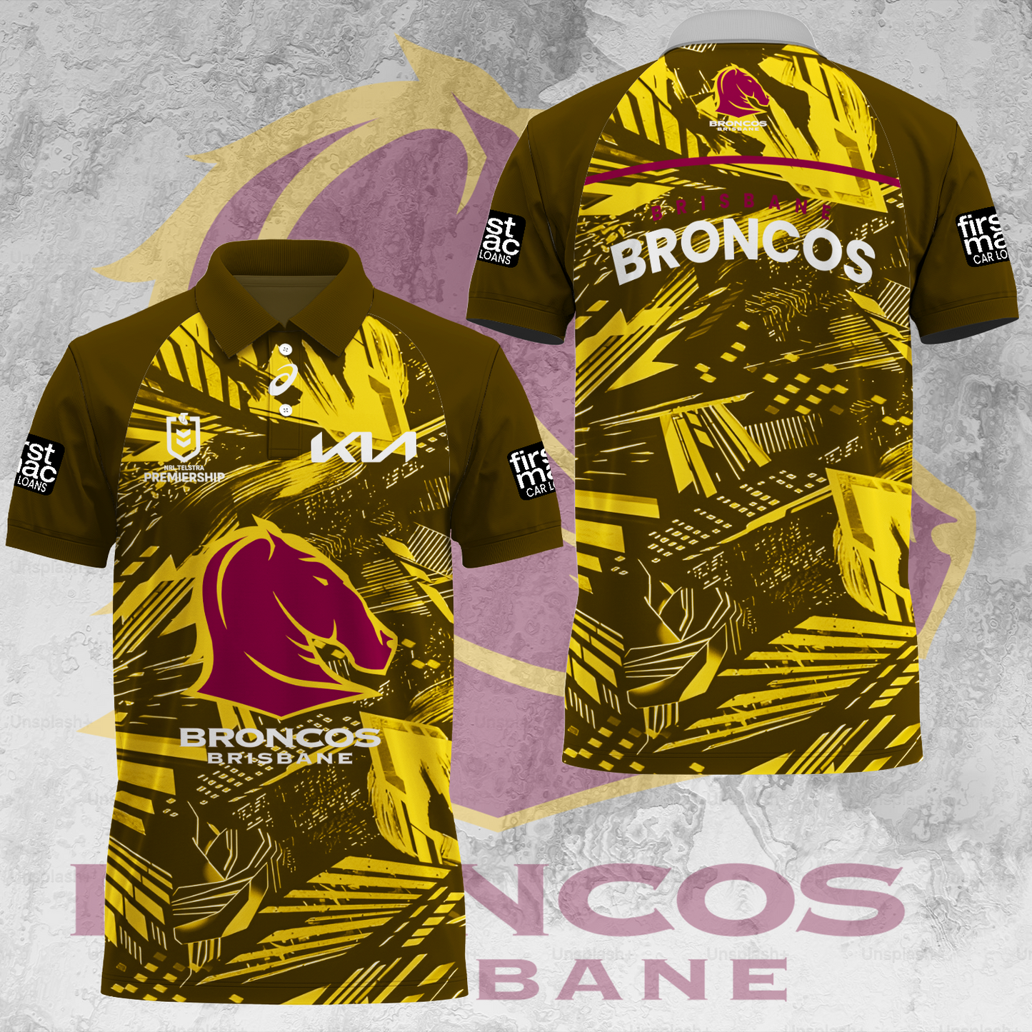 Brisbane Broncos NRL 2025 The Go The Mighty Limited Edition Polo Shirt TM V6