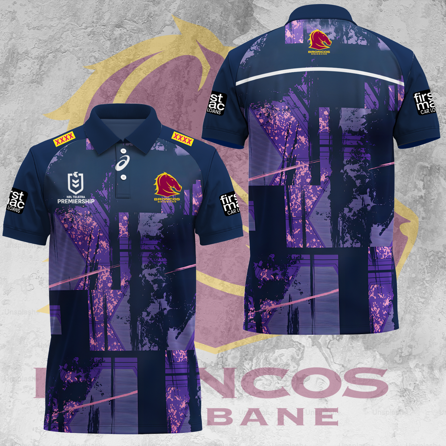 Brisbane Broncos NRL 2025 The Mighty Limited Edition Polo Shirt TM V12