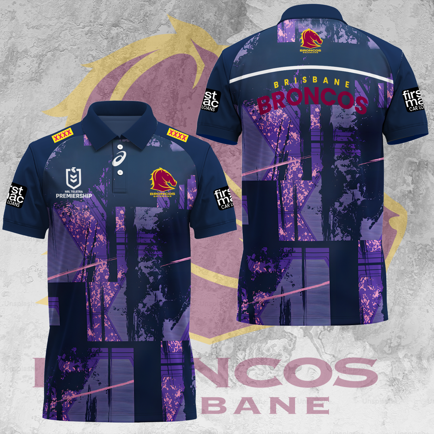Brisbane Broncos NRL 2025 The Mighty Limited Edition Polo Shirt TM V3