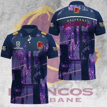Brisbane Broncos NRL 2025 The Mighty Limited Edition Polo Shirt TM V3