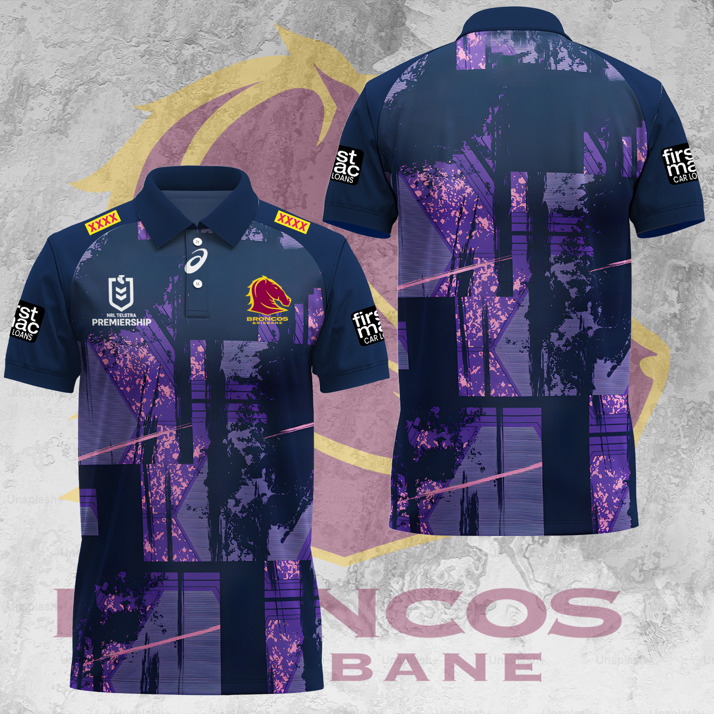 Brisbane Broncos NRL 2025 The Mighty Limited Edition Polo Shirt TM V9