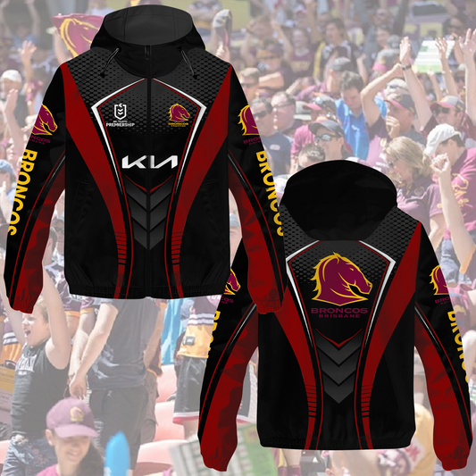 Brisbane Broncos NRL 2025 Windbreaker Jacket TM NTA V1