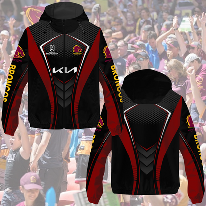 Brisbane Broncos NRL 2025 Windbreaker Jacket TM NTA V2