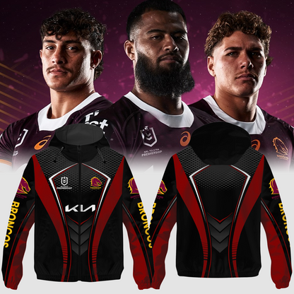 Brisbane Broncos NRL 2025 Windbreaker Jacket TM NTA V4