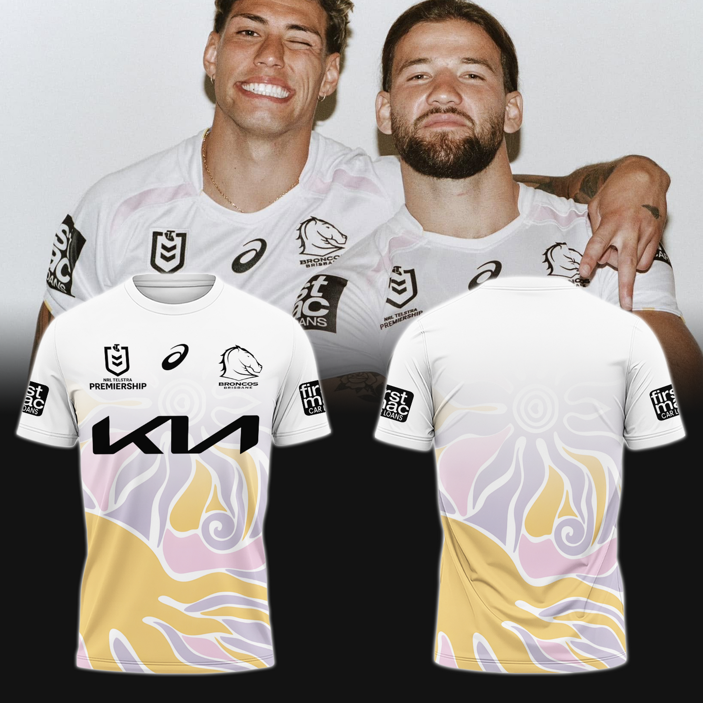 Brisbane Broncos NRL Home Of The Mighty Broncos 2025 Limited Edition T-Shirt TM - You will save more when you buy the clothes and hat combo V4