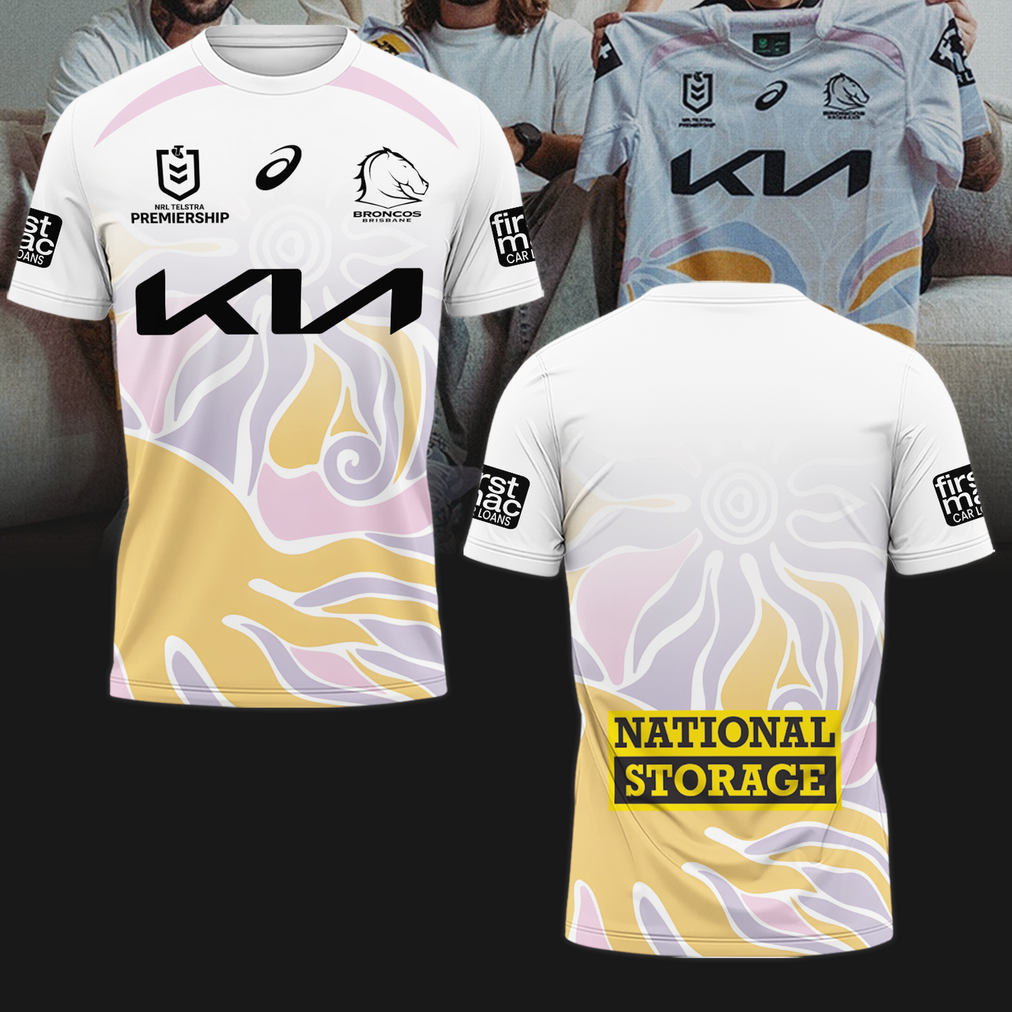 Brisbane Broncos NRL Home Of The Mighty Broncos 2025 Limited Edition T-Shirt TM - You will save more when you buy the clothes and hat combo V5