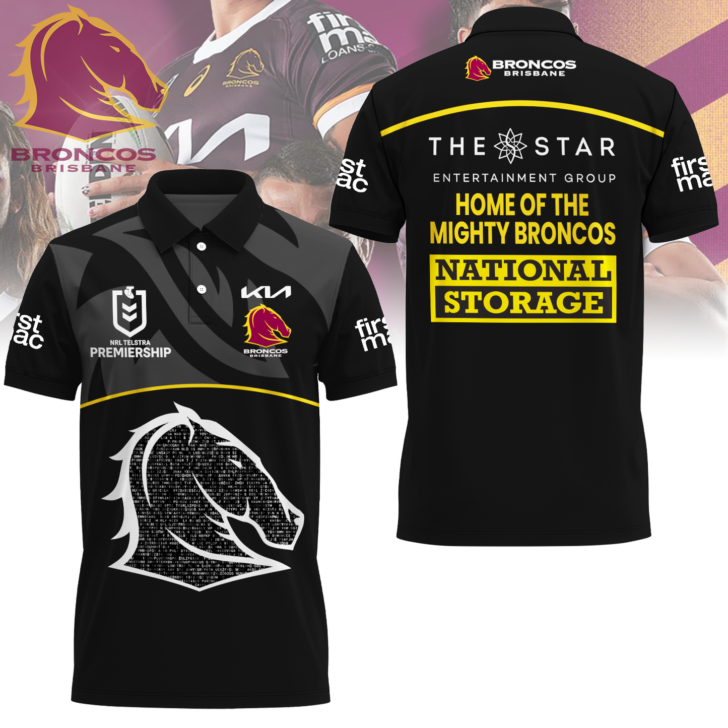 Brisbane Broncos NRL Home Of The Mighty Limited Edition Polo Shirt TM - Super Savings When Buying Combo V1