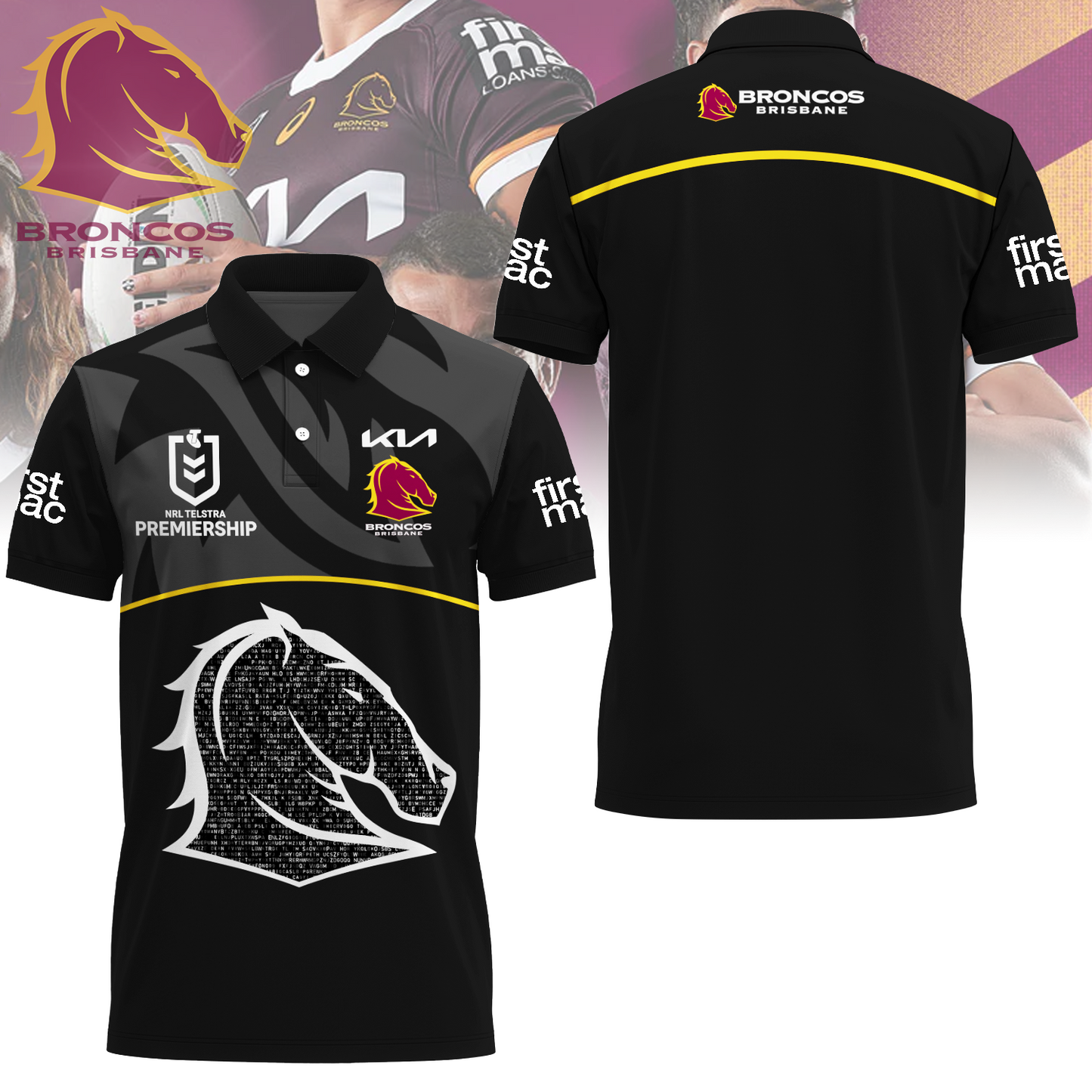 Brisbane Broncos NRL Home Of The Mighty Limited Edition Polo Shirt TM - Super Savings When Buying Combo V2