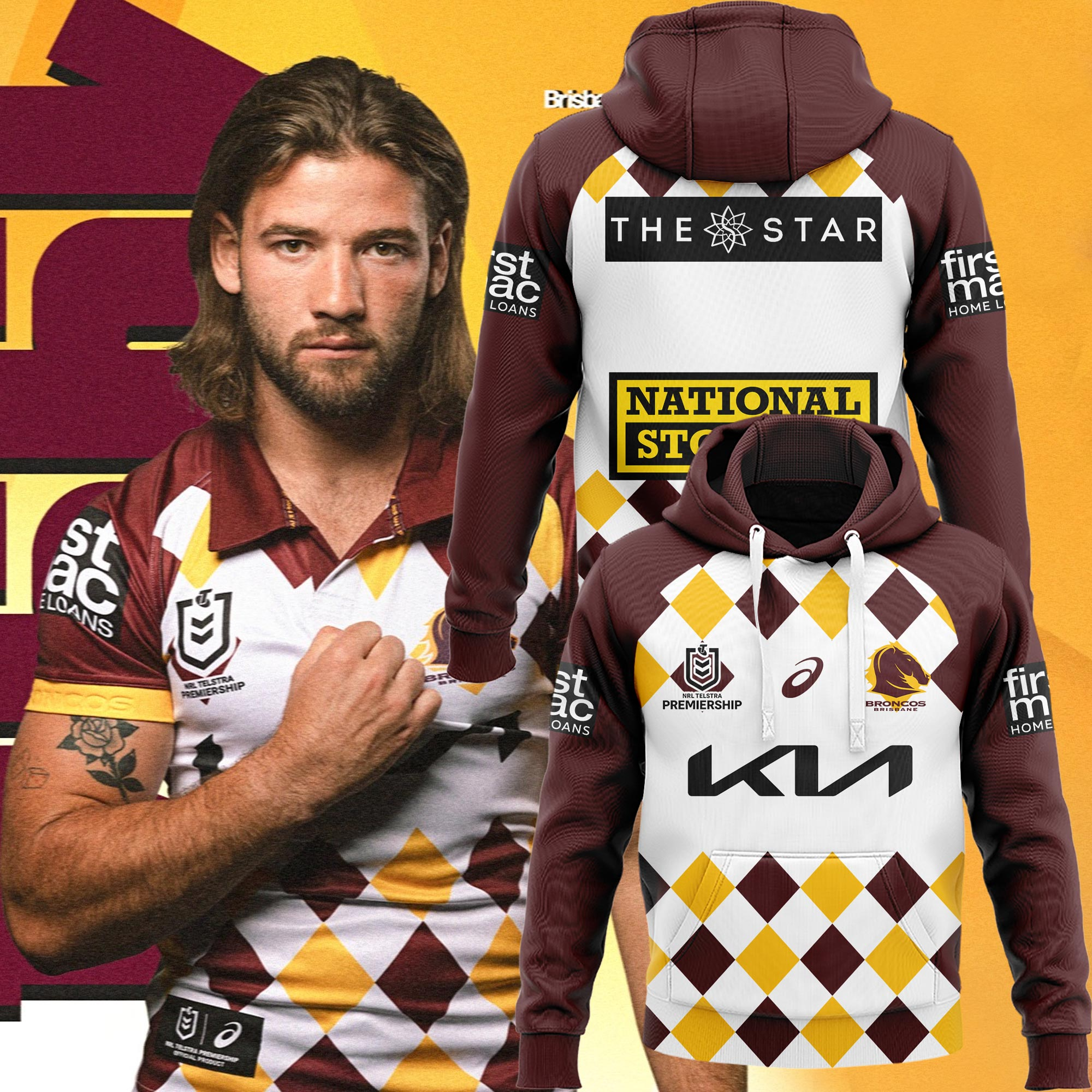 Brisbane Broncos NRL The Mighty Limited Edition Hoodie TM V2