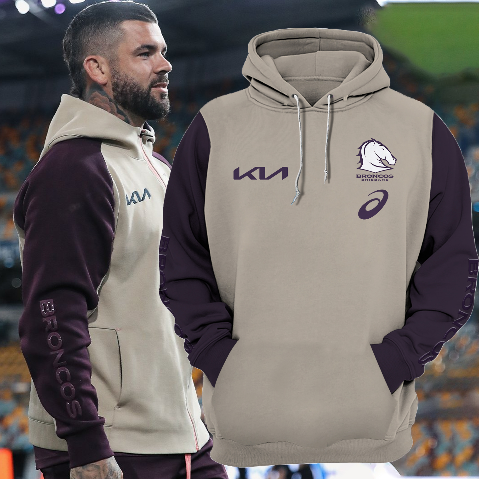 Brisbane Broncos NRL The Mighty Limited Edition Hoodie TM V4