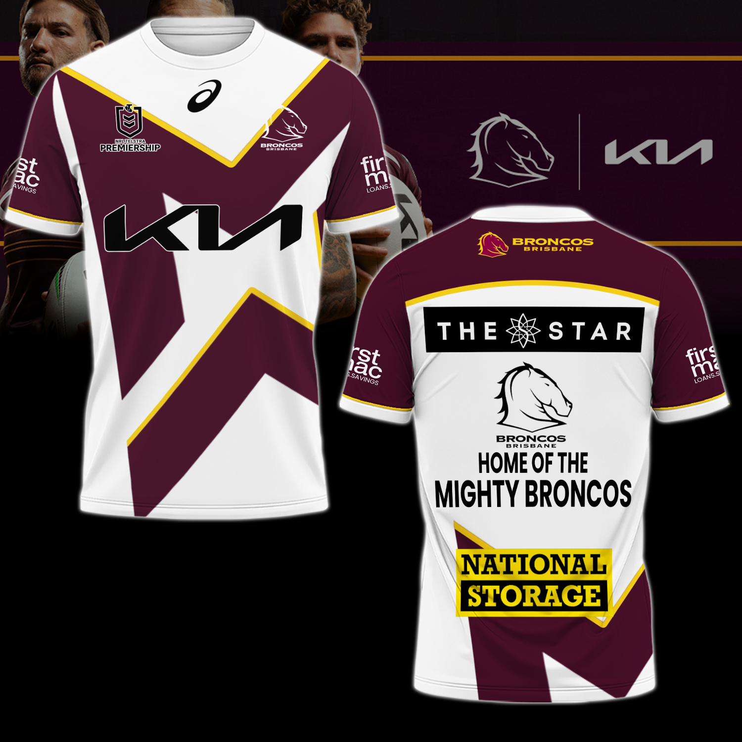 Brisbane Broncos NRL The Mighty Limited Edition T-Shirt TM V1