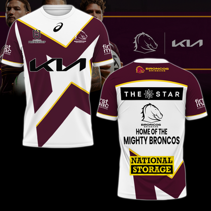 Brisbane Broncos NRL The Mighty Limited Edition T-Shirt TM - You will save more when you buy the clothes and hat combo V1