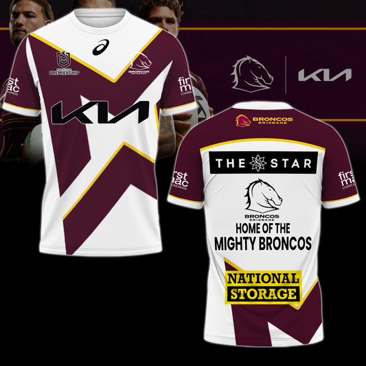 Brisbane Broncos NRL The Mighty Limited Edition T-Shirt TM - You will save more when you buy the clothes and hat combo V1