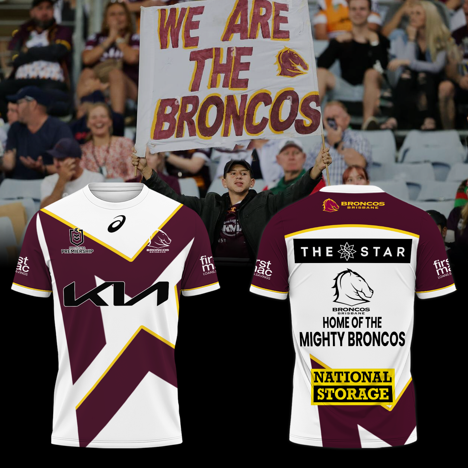 Brisbane Broncos NRL The Mighty Limited Edition T-Shirt TM V2