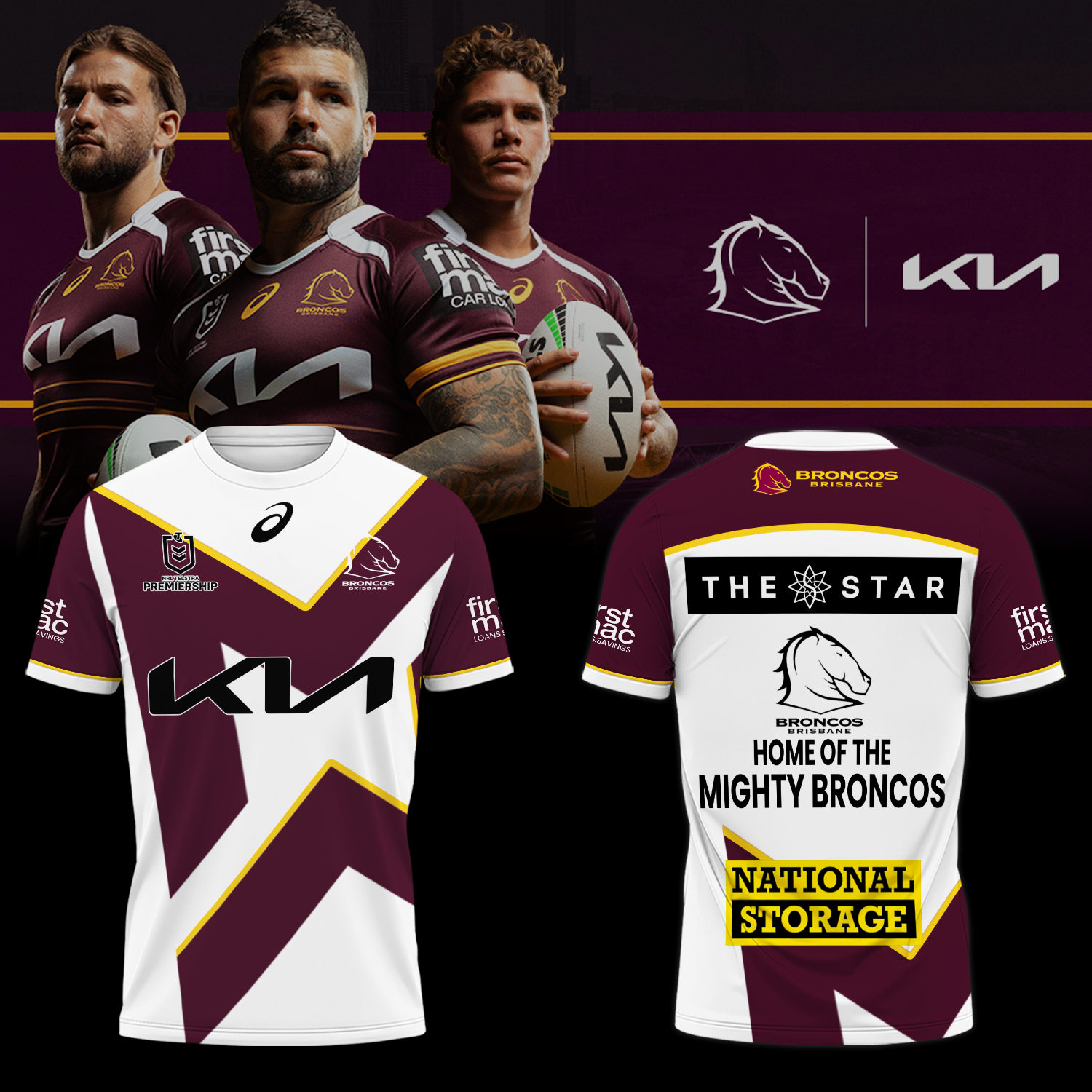 Brisbane Broncos NRL The Mighty Limited Edition T-Shirt TM V3