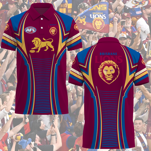 Brisbane Lions AFL 2025 Polo Shirt TM NTA V1