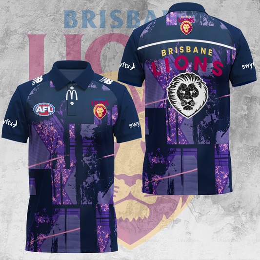 Brisbane Lions AFL 2025 The Mighty Limited Edition Polo Shirt TM V1