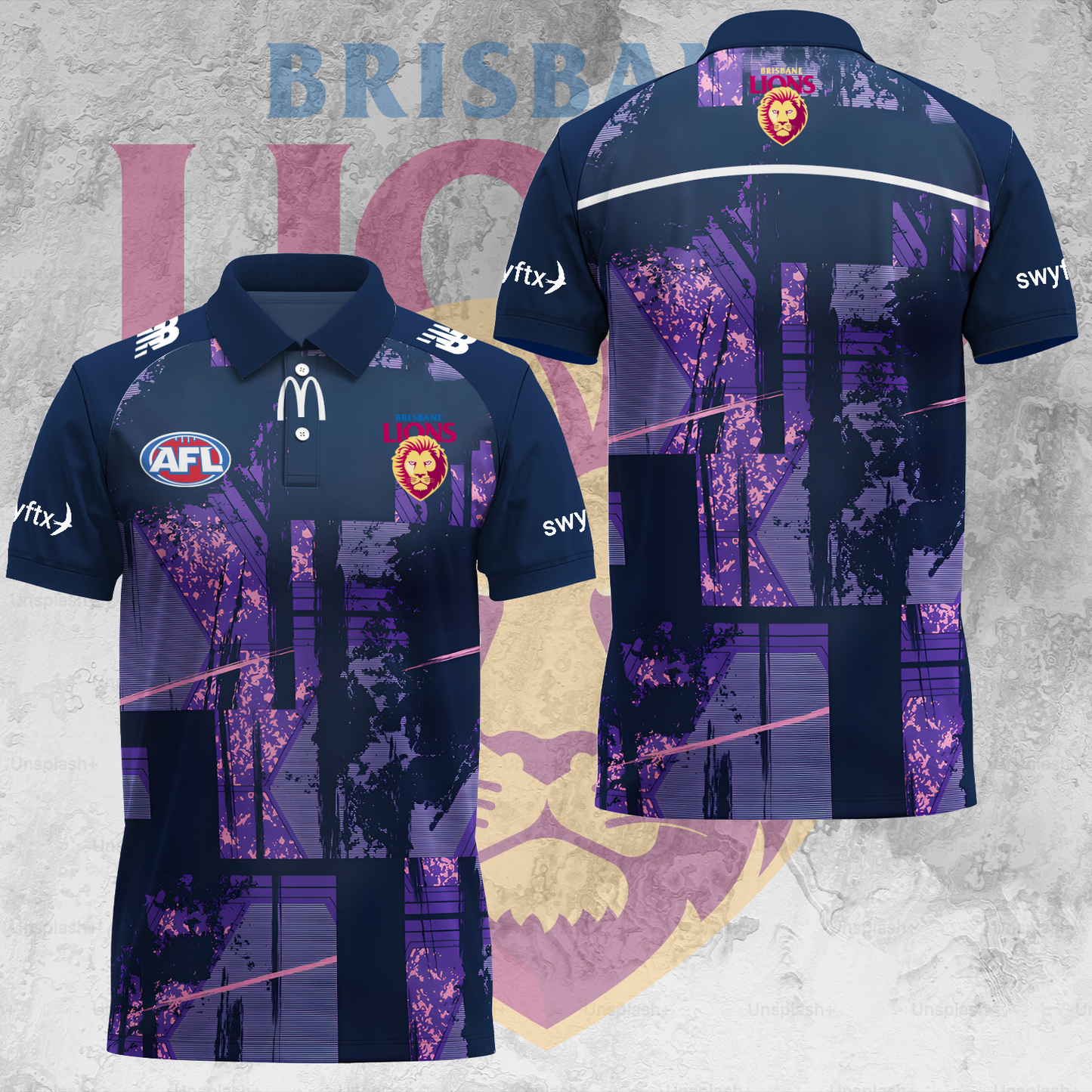 Brisbane Lions AFL 2025 The Mighty Limited Edition Polo Shirt TM V3