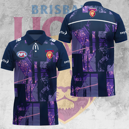 Brisbane Lions AFL 2025 The Mighty Limited Edition Polo Shirt TM V3