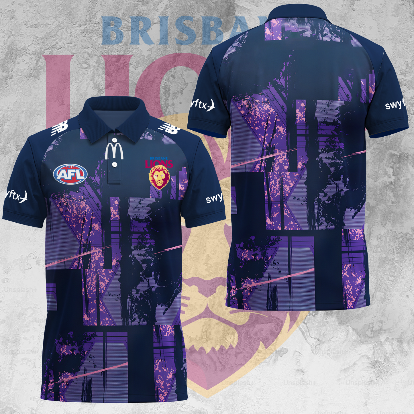Brisbane Lions AFL 2025 The Mighty Limited Edition Polo Shirt TM V4