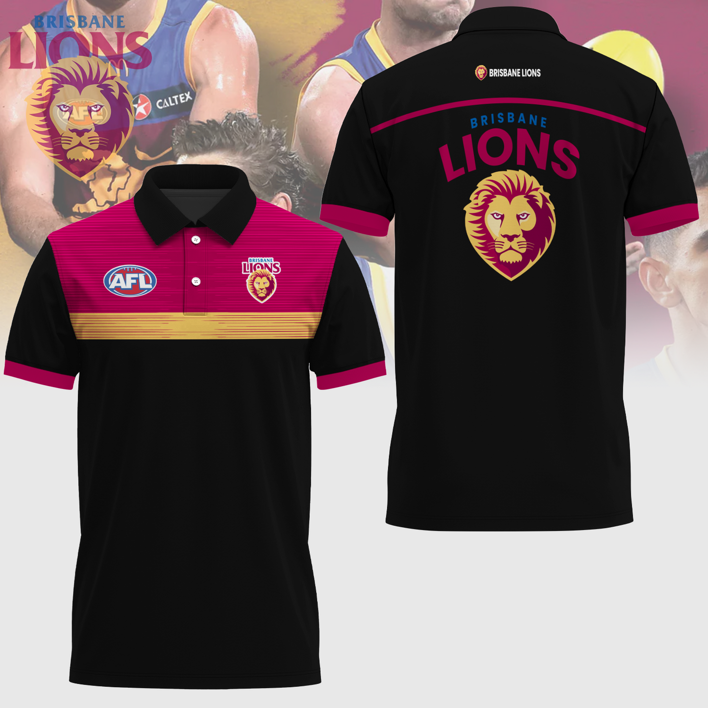 Brisbane Lions AFL Limited Edition Polo Shirt TM - Super Savings When Buying Combo V1