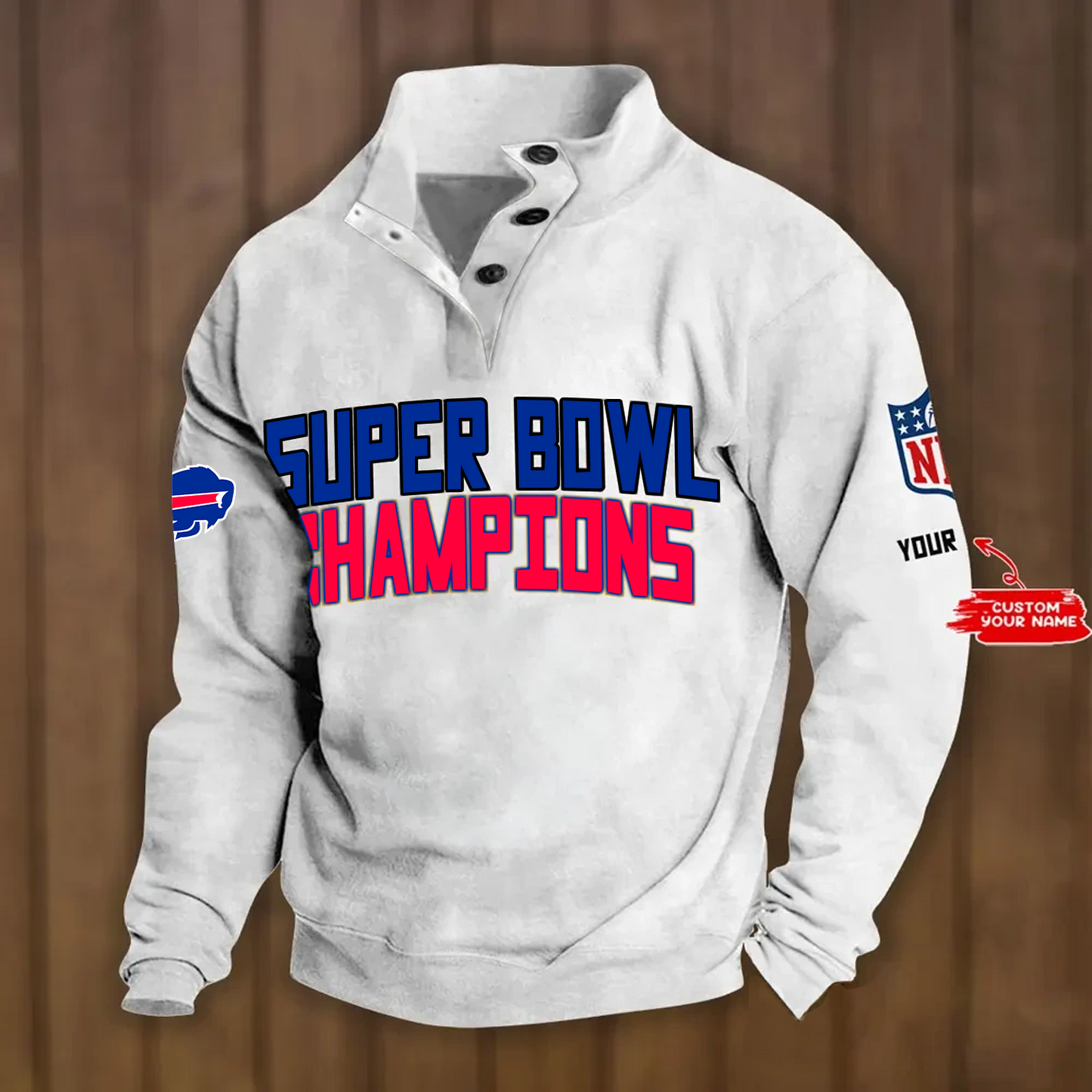 BUF x NFL Double Breasted Stand Collar Hoodies DATND TANTD