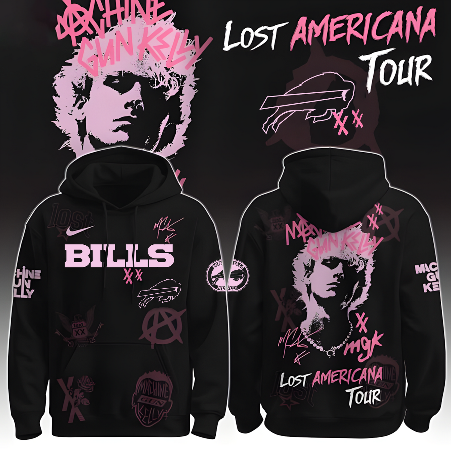 BUF X NFL MGK Lost Americana Tour 2025 Machine Gun Kelly Hoodie T-Shirt NAK THUONGNH
