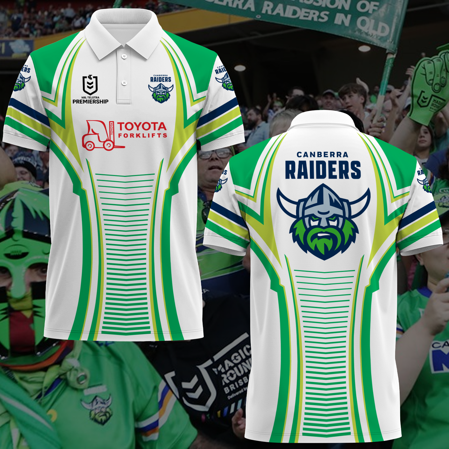 Canberra Raiders NRL 2025 Polo Shirt TM NTA V1