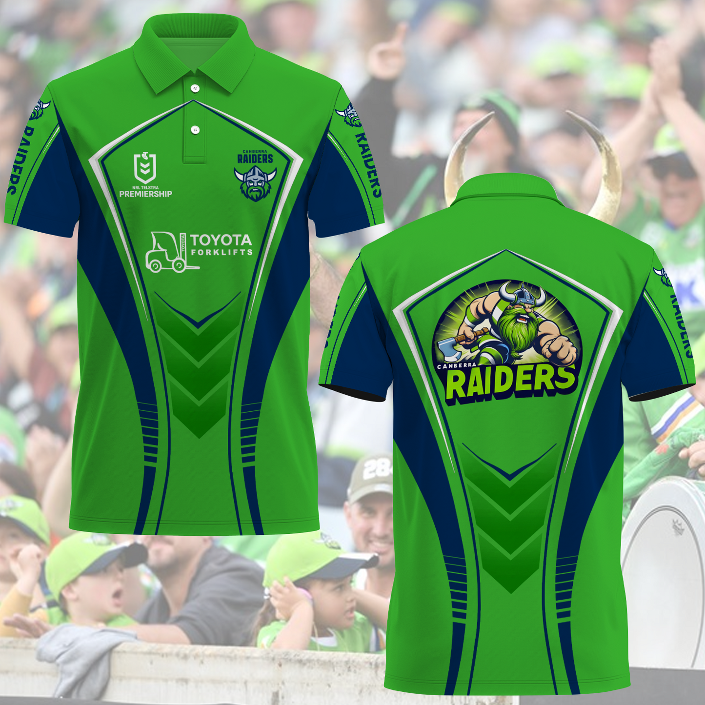 Canberra Raiders NRL 2025 Polo Shirt TM NTA V2