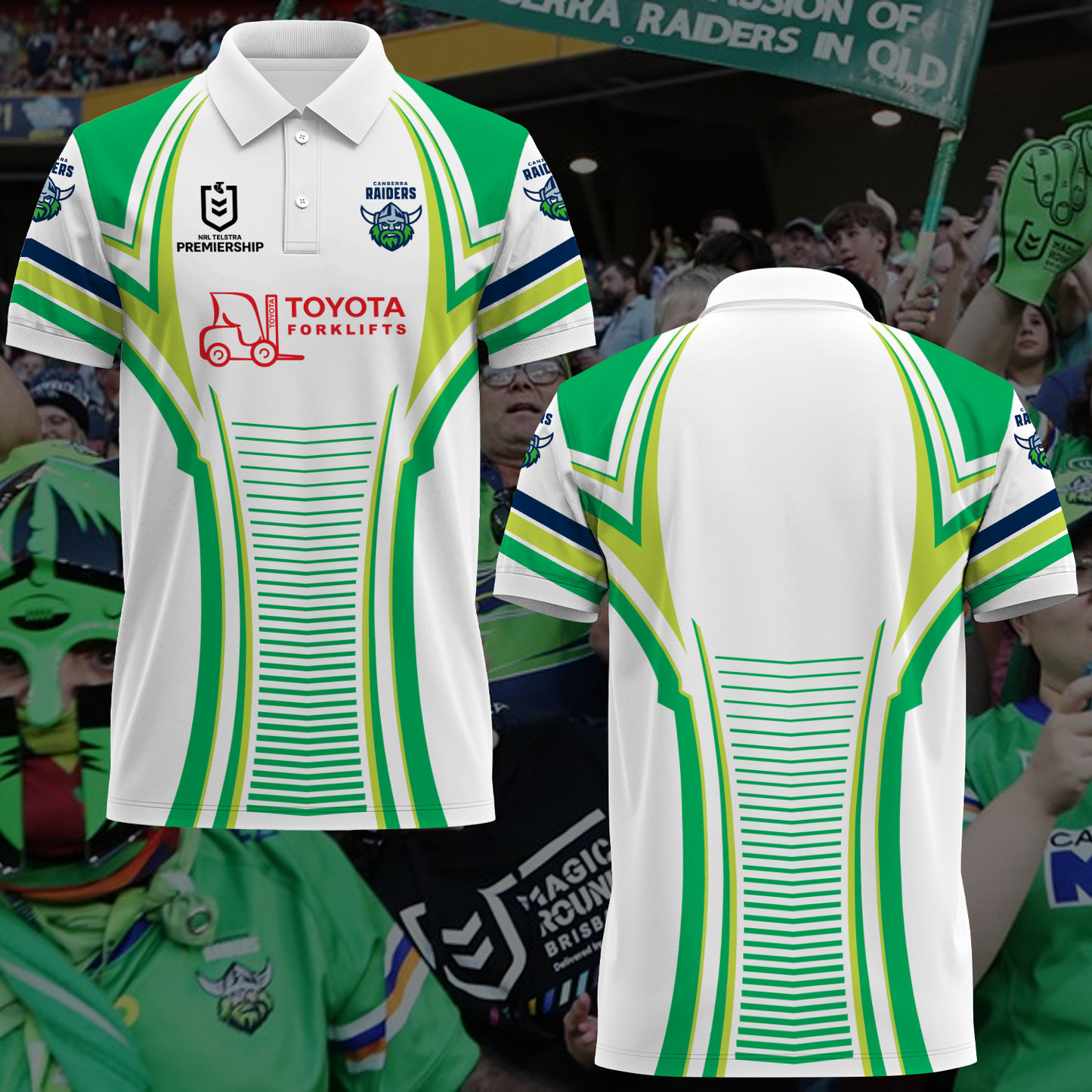 Canberra Raiders NRL 2025 Polo Shirt TM NTA V2