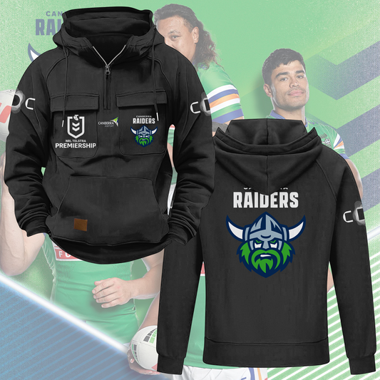 Canberra Raiders NRL 2025 Quarter Zip Hoodie TM NTA V5