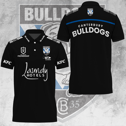 Canterbury-Bankstown Bulldogs NRL 2025 Dogs Of War Limited Edition Polo Shirt TM NTA V16