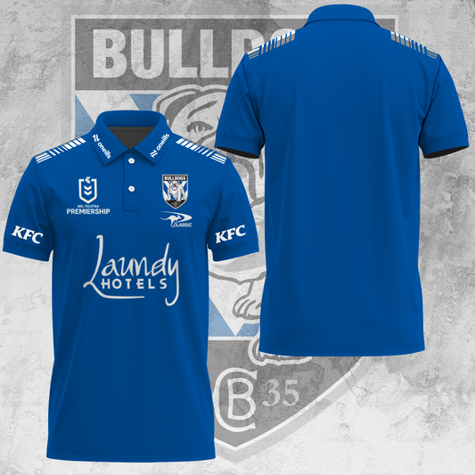 Canterbury-Bankstown Bulldogs NRL 2025 Dogs Of War Limited Edition Polo Shirt TM NTA V19