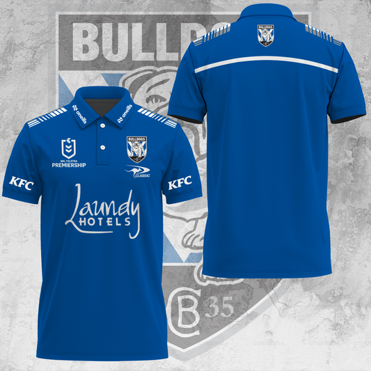 Canterbury-Bankstown Bulldogs NRL 2025 Dogs Of War Limited Edition Polo Shirt TM V2 NTA