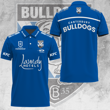 Canterbury-Bankstown Bulldogs NRL 2025 Dogs Of War Limited Edition Polo Shirt TM NTA V21